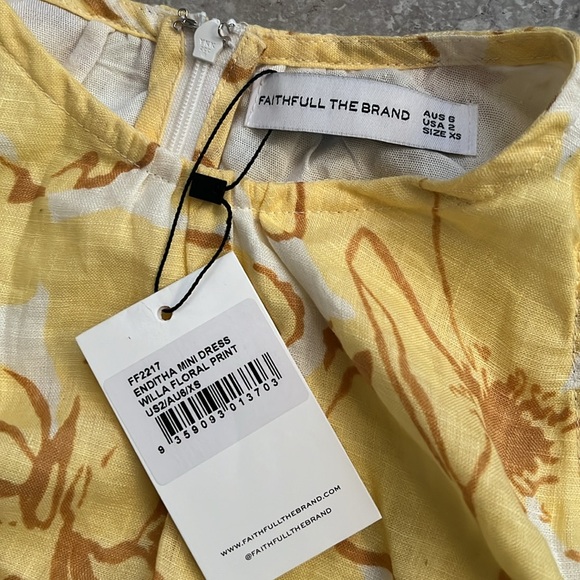 Faithfull the Brand Enditha Cutout Mini Dress, Willa Floral Print, Size 2 NWT - Picture 13 of 15